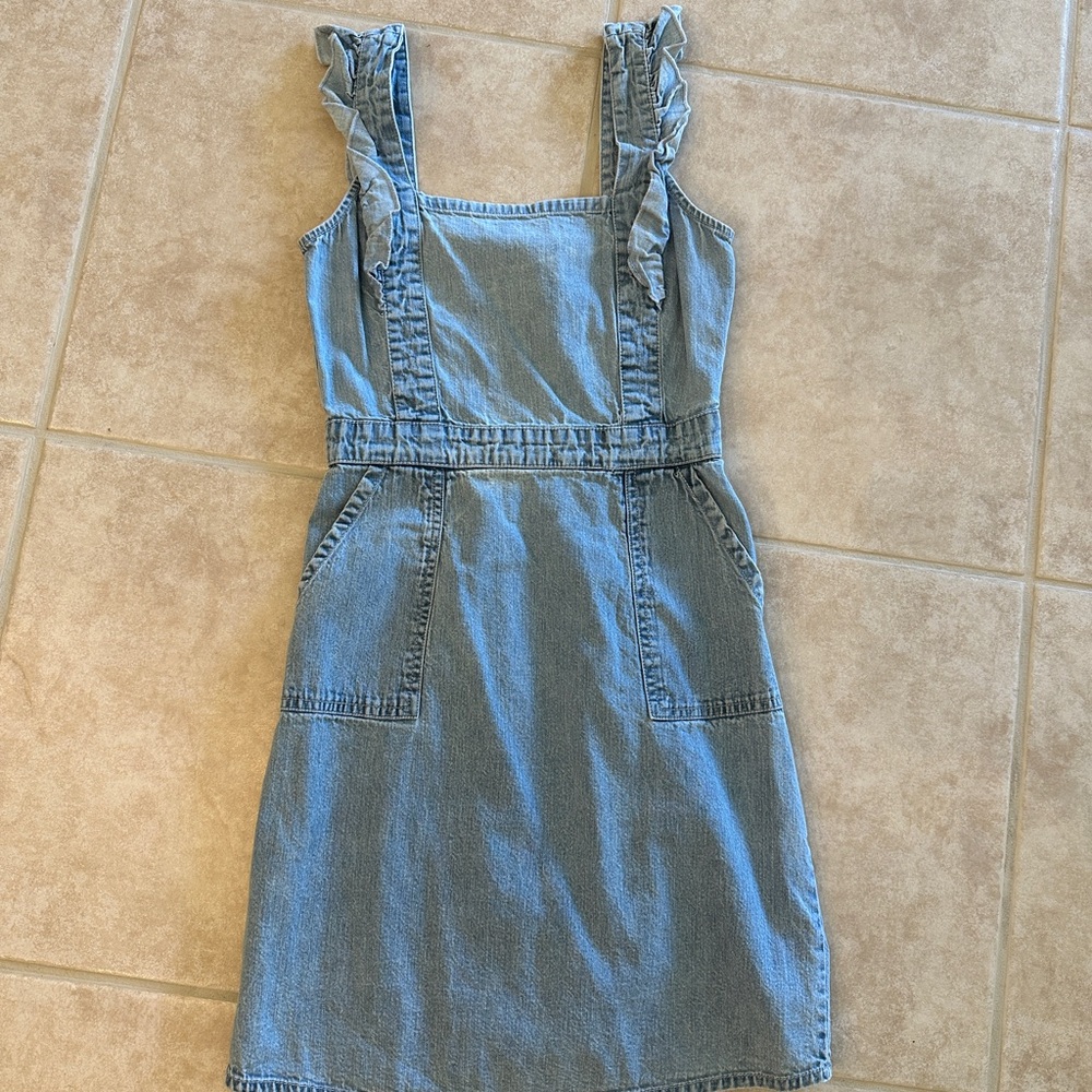 Japna Blue Denim Mini Dress with Ruffle Straps